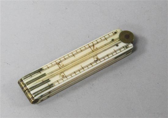 An ivory ruler, 12in.